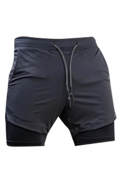 SKSP008 manufacturing five-point shorts design double-layer mobile phone pocket towel casual running shorts shorts shorts center fake two-piece shorts detail view-11